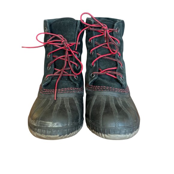 Sorel Womens Snow Boots size 5 Cheyanne Winter Duck Lace Black Suede - Picture 2 of 9